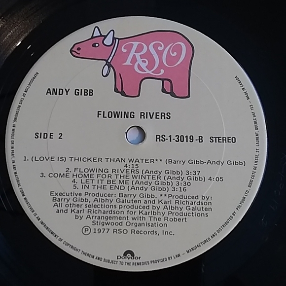 Andy Gibb - Flowing Rivers LP - Picture 4 of 4